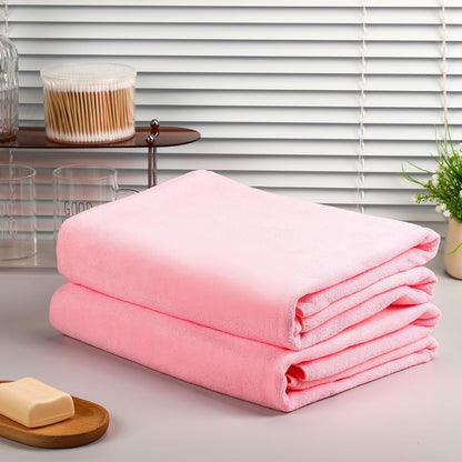 2 Pcs Oversized Bath Towel, 40 x 80 Inch, Light Pink