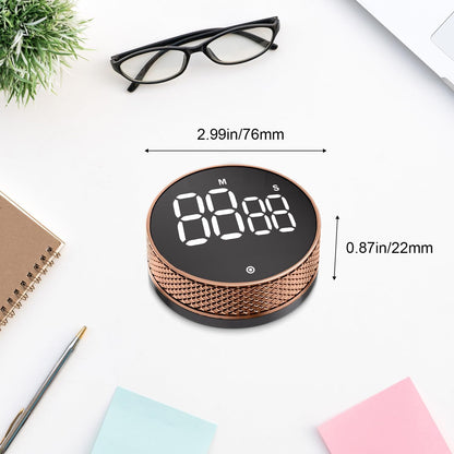 Kitchen Timer with LED Digital Display Smart Efficana for Home Classroom Gym Office, Volume and Brightness Adjustable Productivity Timer (Rose Gold)