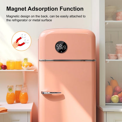 Kitchen Timer with LED Digital Display Smart Efficana for Home Classroom Gym Office, Volume and Brightness Adjustable Productivity Timer (Rose Gold)