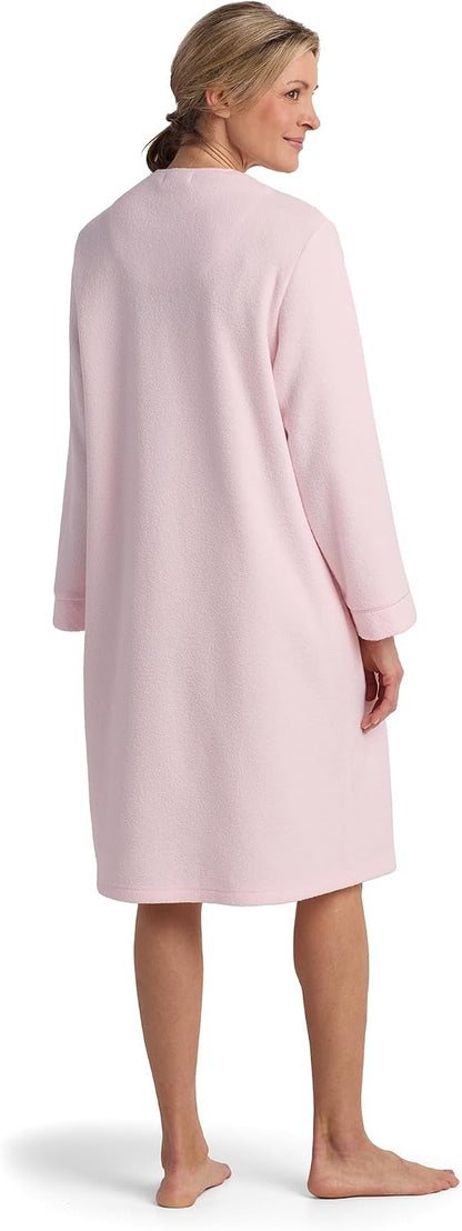 Women's Brushed Back Terry Short Robe, Snap Front, Sleepwear and Loungewear