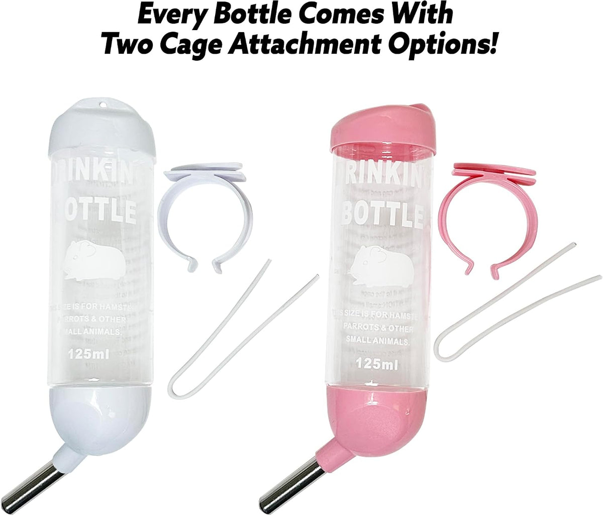 Ceramic Holder with Water Bottle. Durable & Unique. Hamsters, Hedgehogs, Chinchillas, Rats, Ferrets, Guinea Pigs, Rabbits, Squirrels. (Pink)