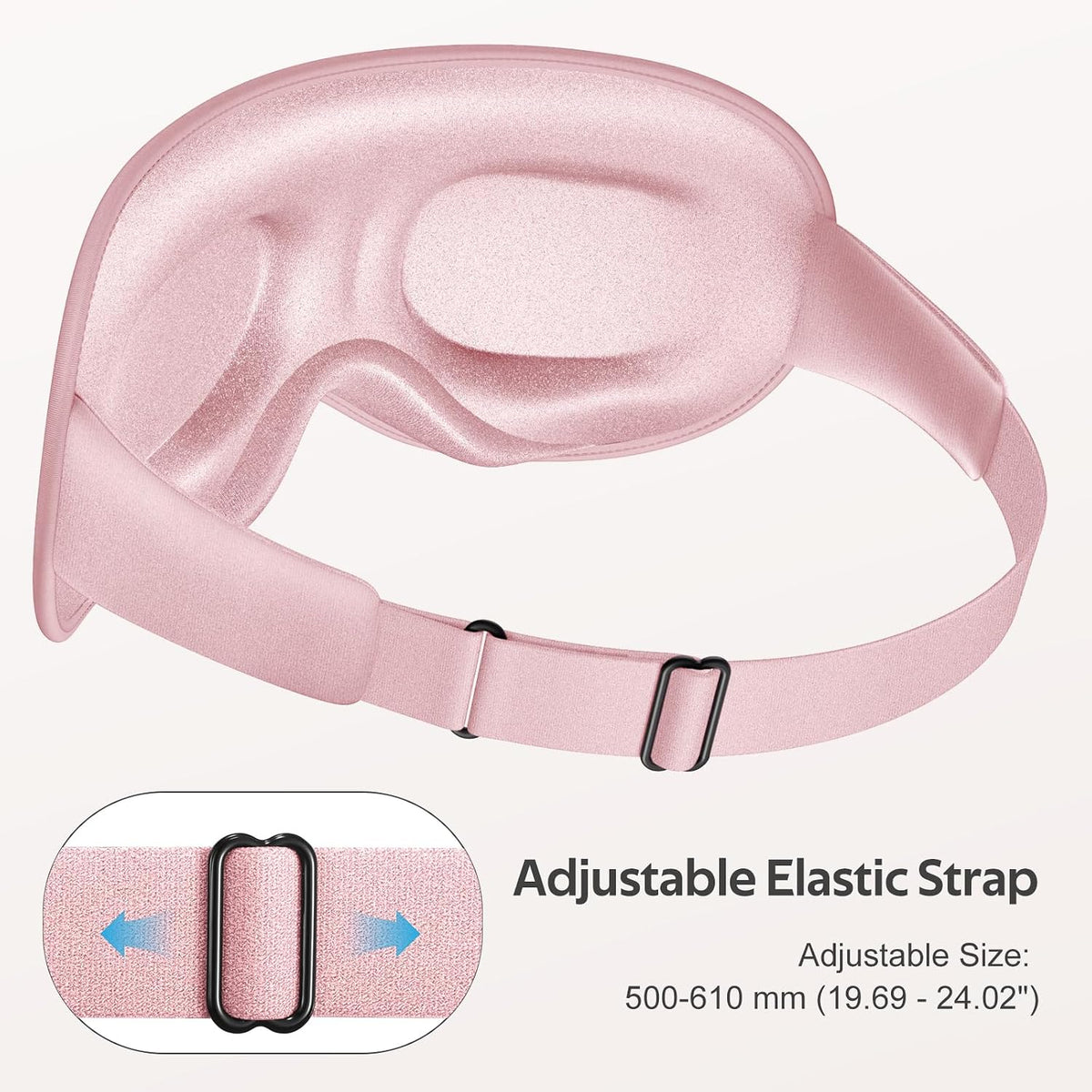 ® Sleep Mask for Women Men - 100% Blackout Eye Masks for Sleep - 3D Soft Sleeping Mask for Side Sleepers - Zero Pressure Lash Extensions Eye Cover Shade for Airplane Travel Essentials, Pink