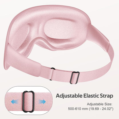 ® Sleep Mask for Women Men - 100% Blackout Eye Masks for Sleep - 3D Soft Sleeping Mask for Side Sleepers - Zero Pressure Lash Extensions Eye Cover Shade for Airplane Travel Essentials, Pink