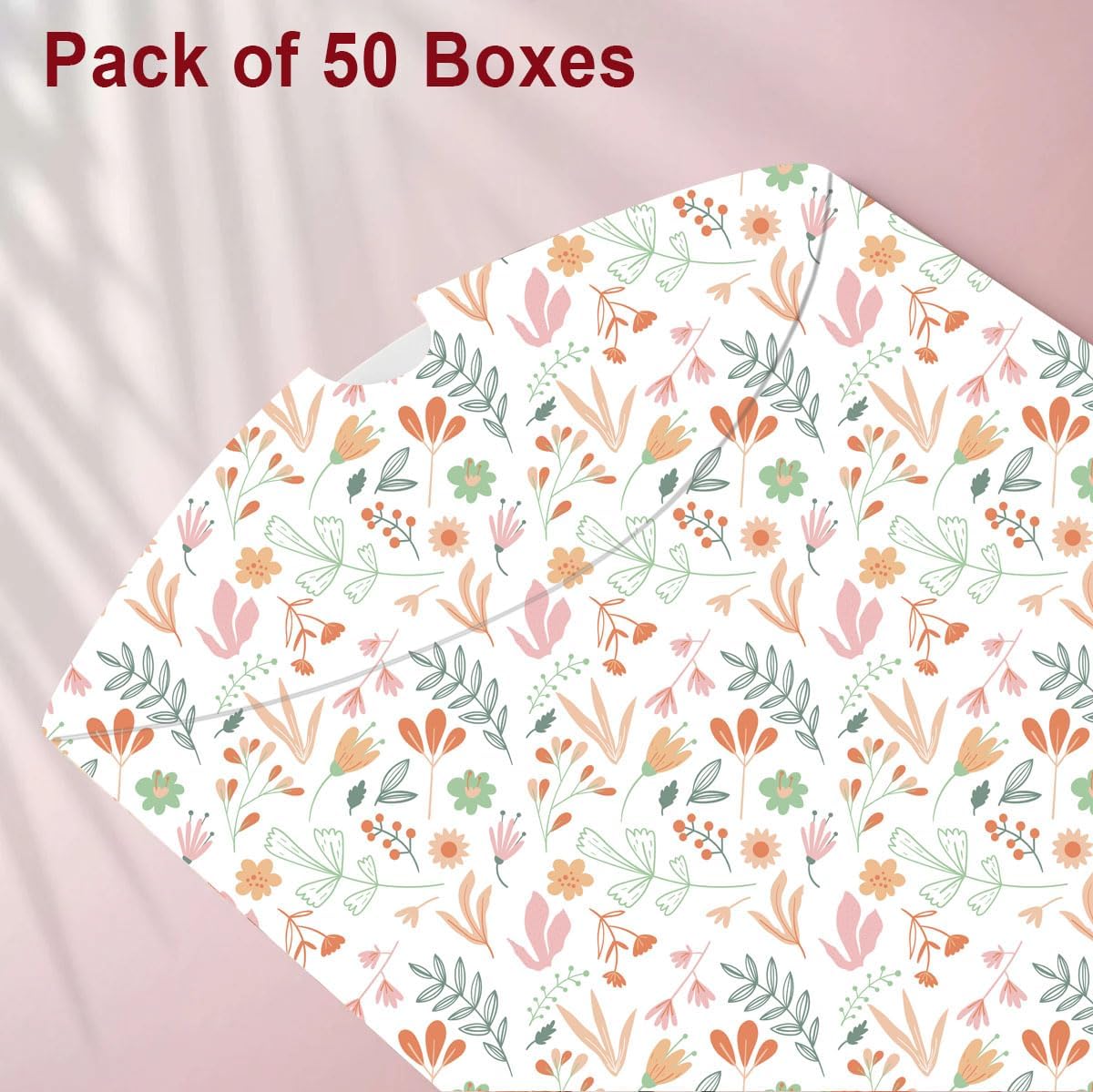 mudrit Pillow Paper Boxes 50pcs with Jute Twine, Decorative Folding Paper Gift Boxes for Gifting Chocolates, Dryfruits, Candies, Soap, Jewellery packaging, Size 5.5" x 3.5"