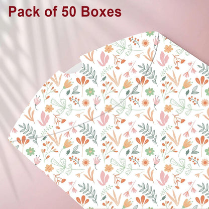 mudrit Pillow Paper Boxes 50pcs with Jute Twine, Decorative Folding Paper Gift Boxes for Gifting Chocolates, Dryfruits, Candies, Soap, Jewellery packaging, Size 5.5" x 3.5"