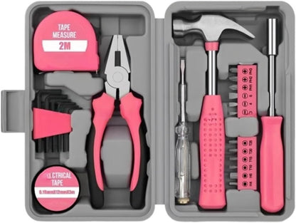 13/24/54PCS Pink Home Toolbox Set - Alloy & Plastic, Allen Wrench, Screwdriver, Pliers, Routine Home Repair Kit, Combination Set
