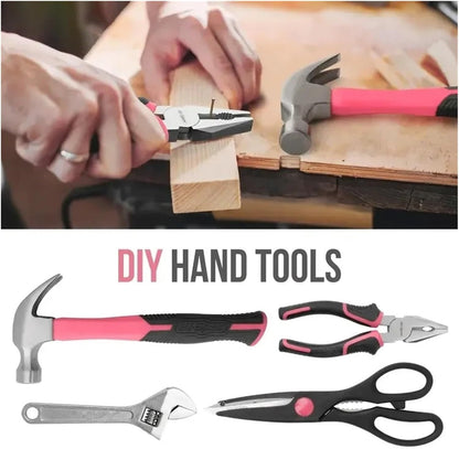 13/24/54PCS Pink Home Toolbox Set - Alloy & Plastic, Allen Wrench, Screwdriver, Pliers, Routine Home Repair Kit, Combination Set