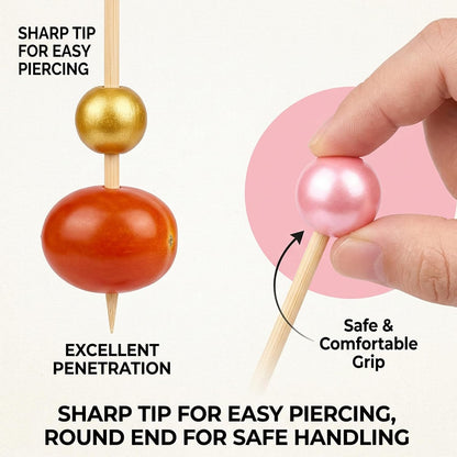 200Pcs Pearl Cocktail Picks, Fancy Decorative Toothpicks for Appetizer