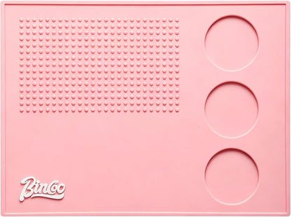 Espresso Tamping Mat - Silicone Coffee Bar Mat Tamper Mat,Espresso Accessory for Baristas Home Kitchen Bar Coffee Shop (Pink)