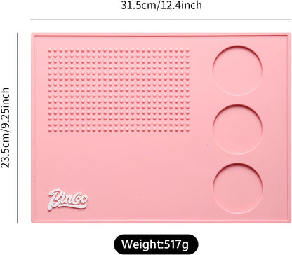 Espresso Tamping Mat - Silicone Coffee Bar Mat Tamper Mat,Espresso Accessory for Baristas Home Kitchen Bar Coffee Shop (Pink)
