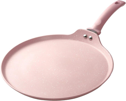 10 Inch Nonstick Crepe Pan,Granite Coated Pancake Pan-Pink