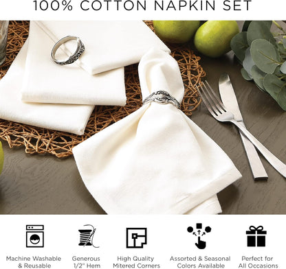 DII Cotton Napkin Set Machine Washable Everyday Basic, 20x20, Pink & White Gingham, 6 Count