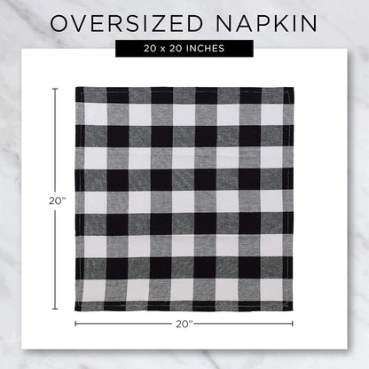 DII Cotton Napkin Set Machine Washable Everyday Basic, 20x20, Pink & White Gingham, 6 Count