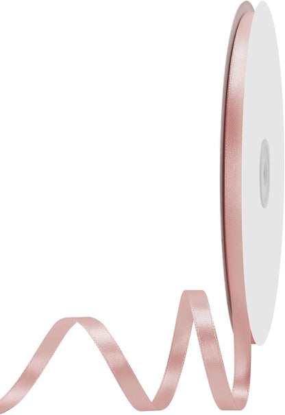 1/4 inch Wide 100 Yards Double Face Peach Satin Ribbon Fabric Ribbon for Gift Wrapping Very Suitable for Weddings Decoration Bouquet Balloons Arts Craft Sewing Hair Bow Invitation