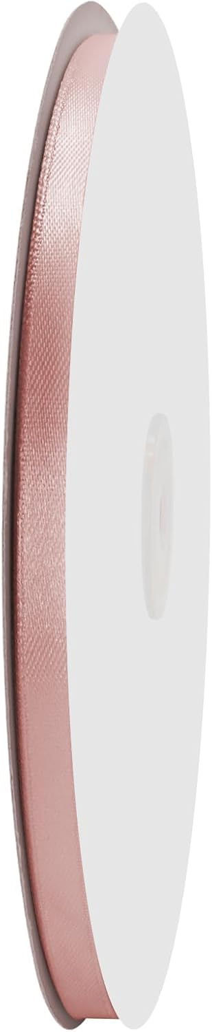 1/4 inch Wide 100 Yards Double Face Peach Satin Ribbon Fabric Ribbon for Gift Wrapping Very Suitable for Weddings Decoration Bouquet Balloons Arts Craft Sewing Hair Bow Invitation