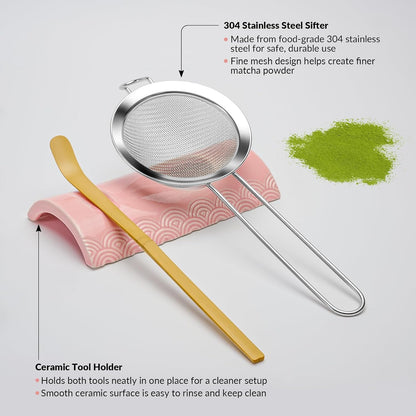 8 Pcs Matcha Whisk Set, Matcha Kit Gifts for Women, Pink