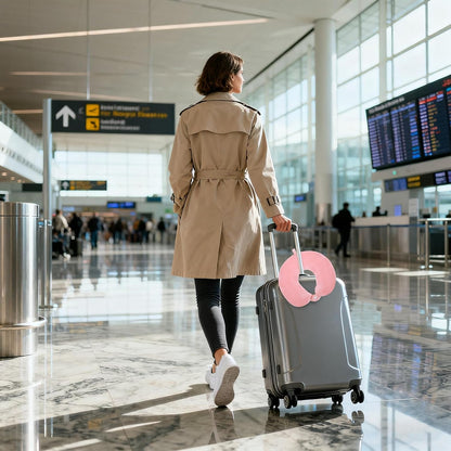 Neck Pillow Covers With Zipper, Travel Pillow Case Cover, Airplane Pillows Replacementt Cover Washable, Soft, Travel-Friendly U-Shaped, No Filler with Double Snap for Woman Man(Pink)13×11.81 inches
