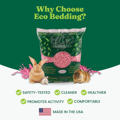 ECO BEDDING FiberCore, 99% Dust Free Paper Bedding for Small Pets and Birds, 10 lb. (Expands to 250 L), Pink Bulk Box