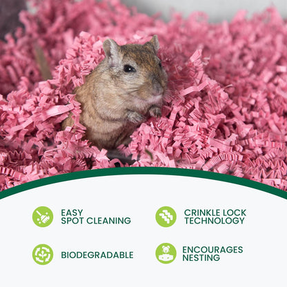 ECO BEDDING FiberCore, 99% Dust Free Paper Bedding for Small Pets and Birds, 10 lb. (Expands to 250 L), Pink Bulk Box