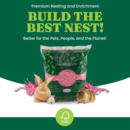 ECO BEDDING FiberCore, 99% Dust Free Paper Bedding for Small Pets and Birds, 10 lb. (Expands to 250 L), Pink Bulk Box