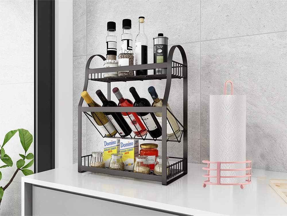 Buruis Metal Paper Towel Holder for Kitchen Countertop, Pastel Pink