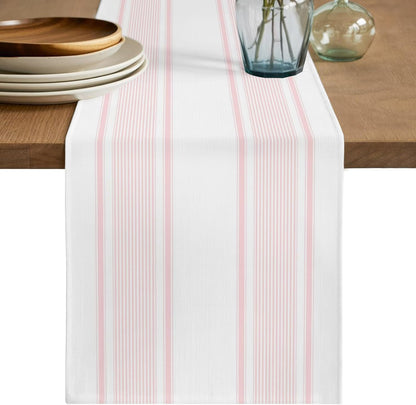 Table Runner Light Pink Stripe Table Runners Dresser Scarves Minimalist Farmhouse Modern Vertical Line Kitchen Dining Table Decoration for HolidayHome Decor Party 13x36 Inch
