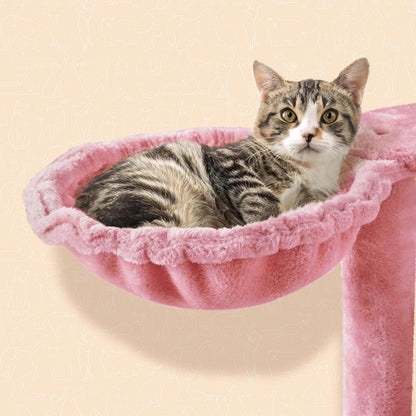 57 inches Multi-Level Cat Tree Cat Condo with Scratching Posts Kittens Activity Tower Pet Play House Furniture, Pink