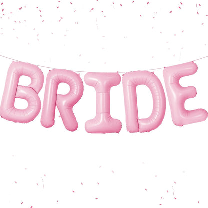 Bride Balloons - Wedding & Bachelorette Party Decorations - Pink Macaron Bride Balloons - Bridal Shower Sets-5 PCS