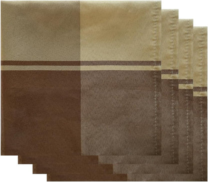 SASTYBALE Checkered Style Cloth Napkins 20 x 20 Inch 4 Pieces Washable Comfortable for Restaurant Family Dinners Weddings Parties and Banquets(Square, 20" x 20", Taupe)