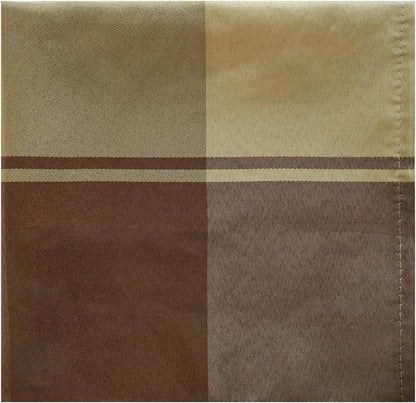 SASTYBALE Checkered Style Cloth Napkins 20 x 20 Inch 4 Pieces Washable Comfortable for Restaurant Family Dinners Weddings Parties and Banquets(Square, 20" x 20", Taupe)