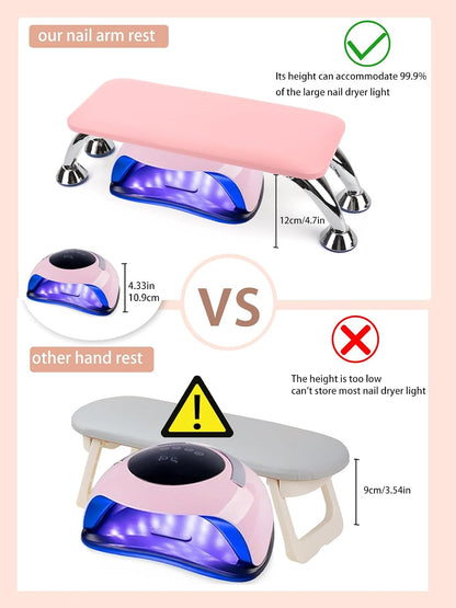 Big Arm Rest for Nails Cushion: Microfiber Leather Hand Rest for Nails Tech