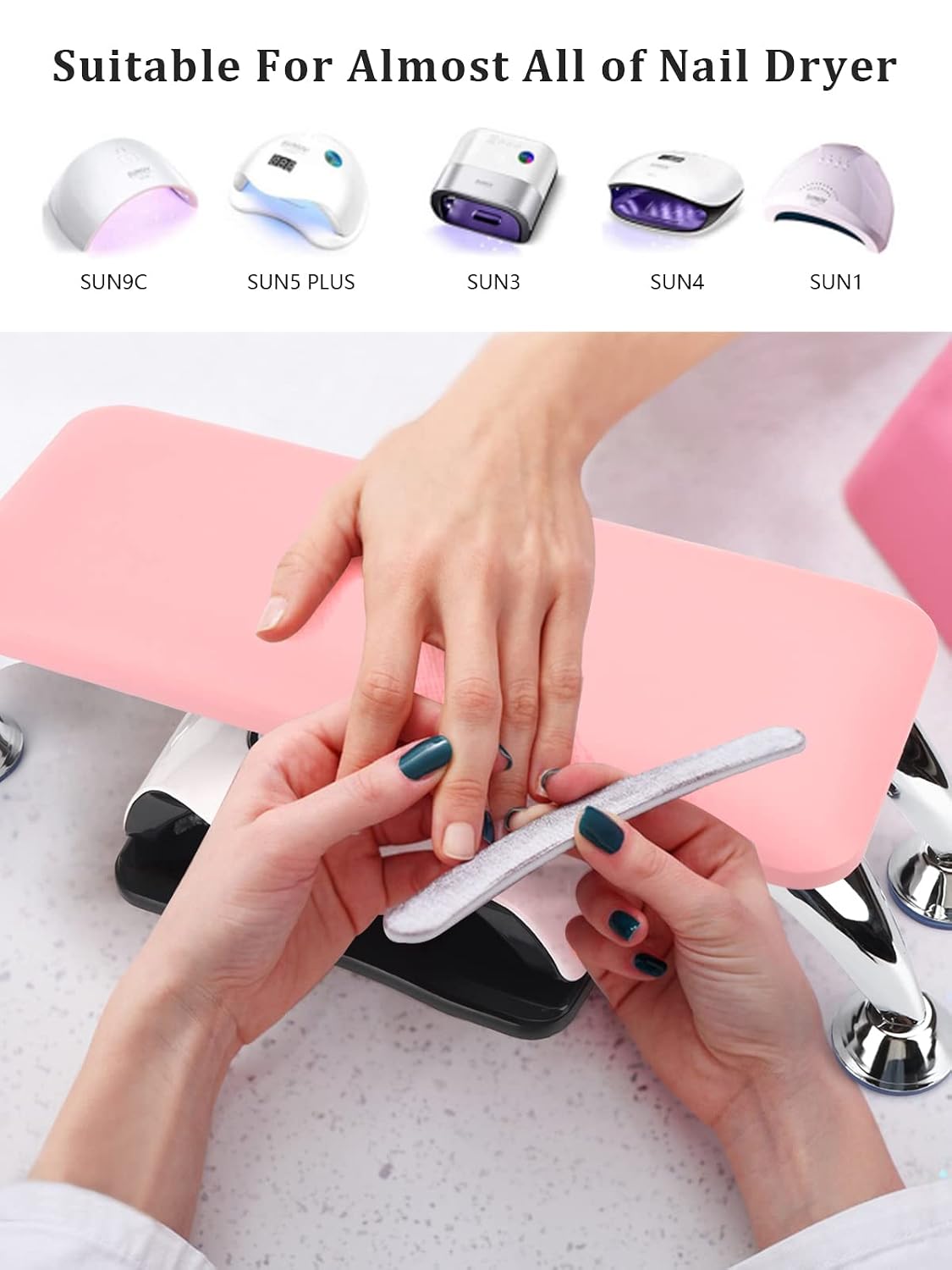 Big Arm Rest for Nails Cushion: Microfiber Leather Hand Rest for Nails Tech