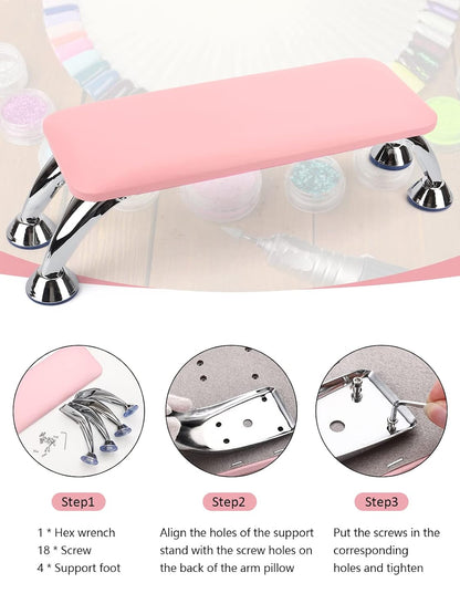 Big Arm Rest for Nails Cushion: Microfiber Leather Hand Rest for Nails Tech