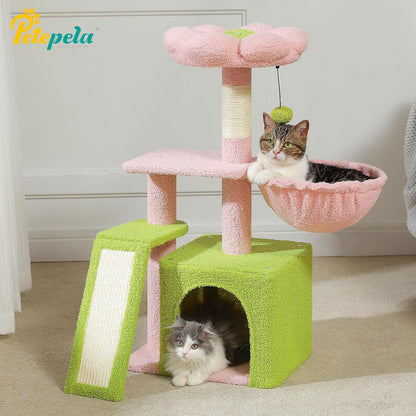 Cactus Cat Tree for Kittens & Small Cats, 32in Cat Tower,Pink