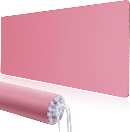 Pink Desk Mat Large Gaming Mouse Pads, Computer Desk Cover Matt for Desktop Keyboard and Mouse, Big Office Pad Protector Mats, XXL Extra Large Mousepads, Pink Office Supplies for Women, 35.4 x 15.7In