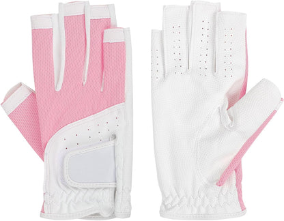 Breathable Golf Gloves for Both Hands 1 Pair Womens Golfing Gloves Ladies Open Finger Golf Glove Left and Right Hand