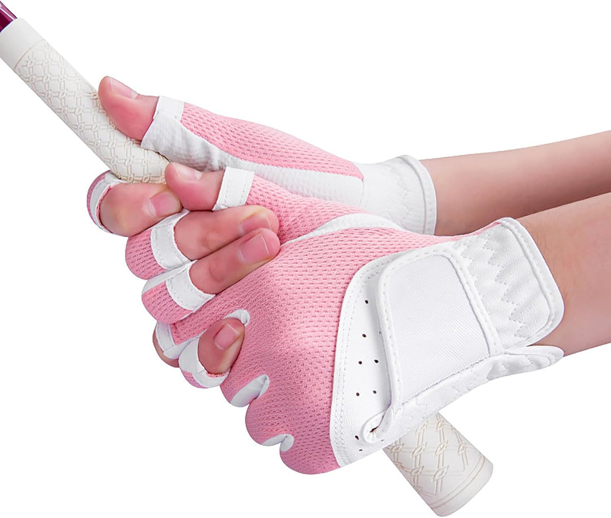 Breathable Golf Gloves for Both Hands 1 Pair Womens Golfing Gloves Ladies Open Finger Golf Glove Left and Right Hand