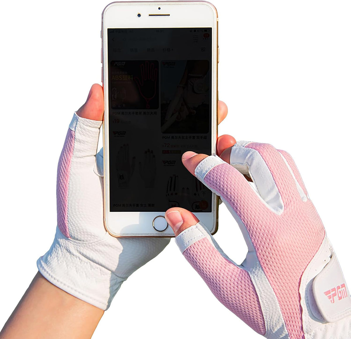 Breathable Golf Gloves for Both Hands 1 Pair Womens Golfing Gloves Ladies Open Finger Golf Glove Left and Right Hand