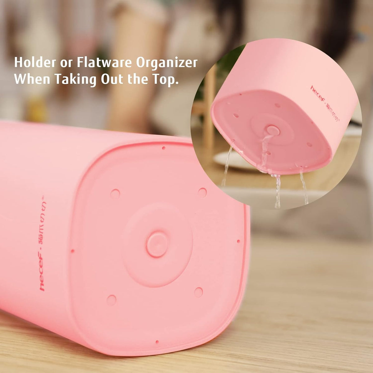 Cute Kitchen Knife Set, Dishwasher Safe, 5-piece Non-Stcik Knives Set with Detachable Block and Scissors,Sharp for Chopping, Slicing, Dicing and Cutting (Pink)