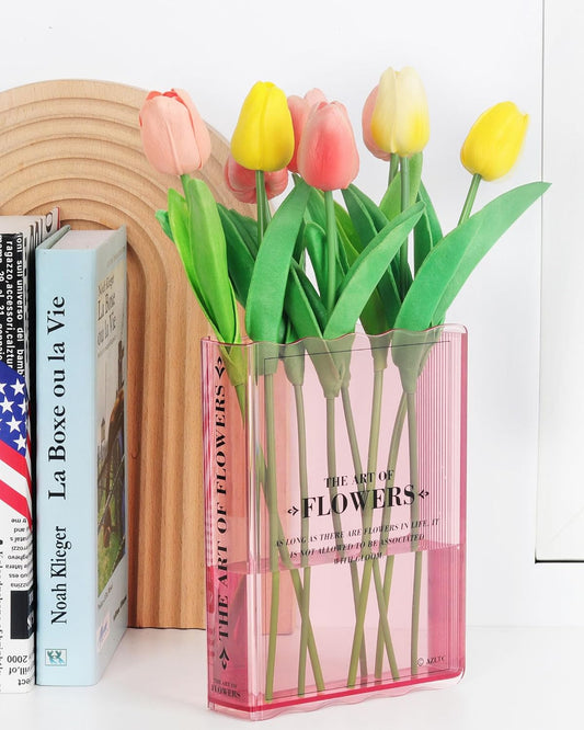 Book-Shaped Flower Vase, Book Lovers Gifts, Pink Vases for Wedding Decor