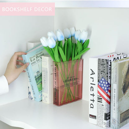 Book-Shaped Flower Vase, Book Lovers Gifts, Pink Vases for Wedding Decor