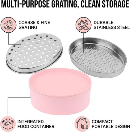 Portable Cheese Grater Stainless Steel Box Grater with Storage Container for Easy Grating in Home Kitchen (Pink), #013, Jeffergardenox1nhivue3-13