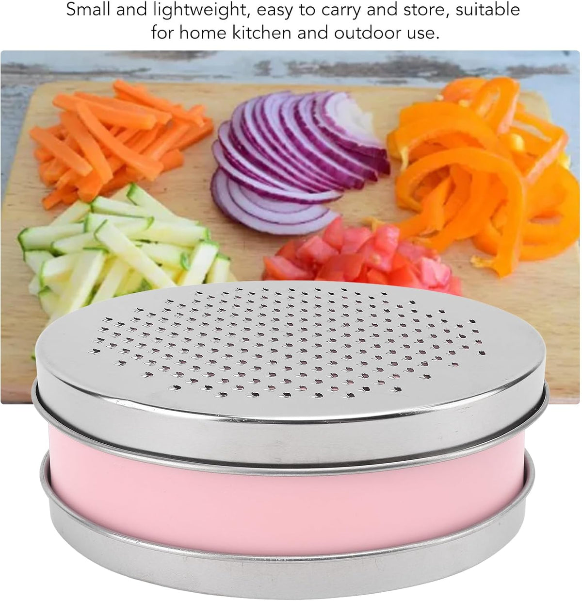 Portable Cheese Grater Stainless Steel Box Grater with Storage Container for Easy Grating in Home Kitchen (Pink), #013, Jeffergardenox1nhivue3-13