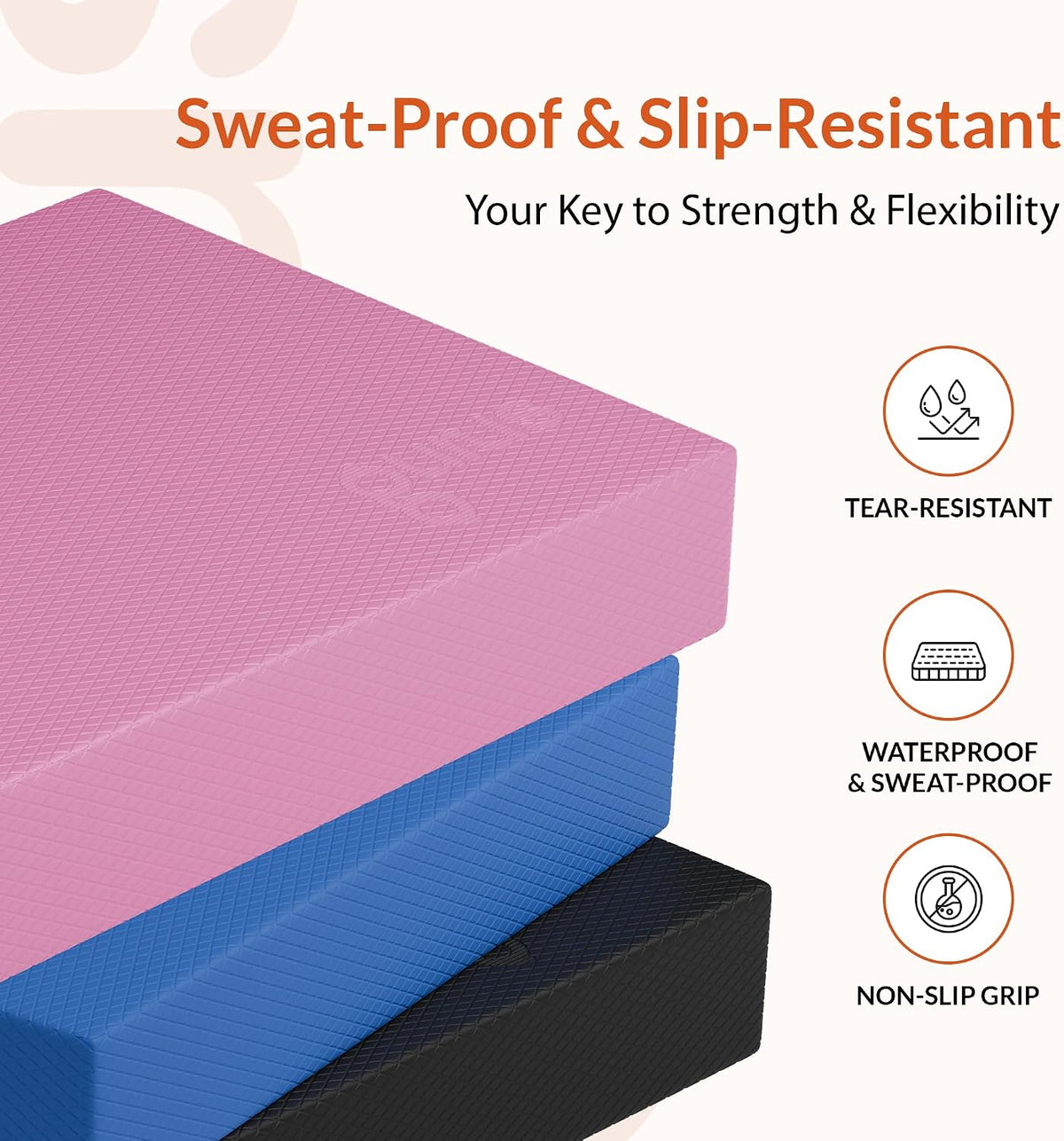 Balance Pad – High-Density Foam Balance Pad Physical Therapy for Stability & Strength, Exercise Foam Pad for Balancing, Non-Slip Lightweight Trainer for Home Gym & Rehab (Blue)