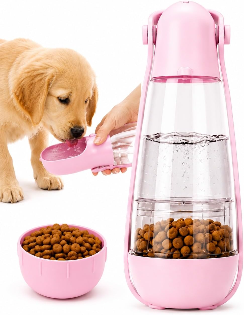 Portable Dog Water Bottle Portable Pink Travel Dog Bowls Puppy Water Bowl