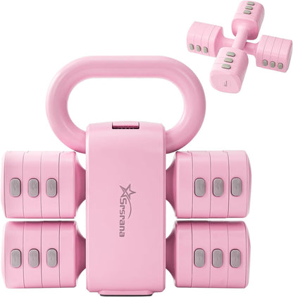 2-in-1 Adjustable Kettlebell Dumbbell Set for Women