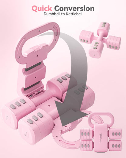 2-in-1 Adjustable Kettlebell Dumbbell Set for Women