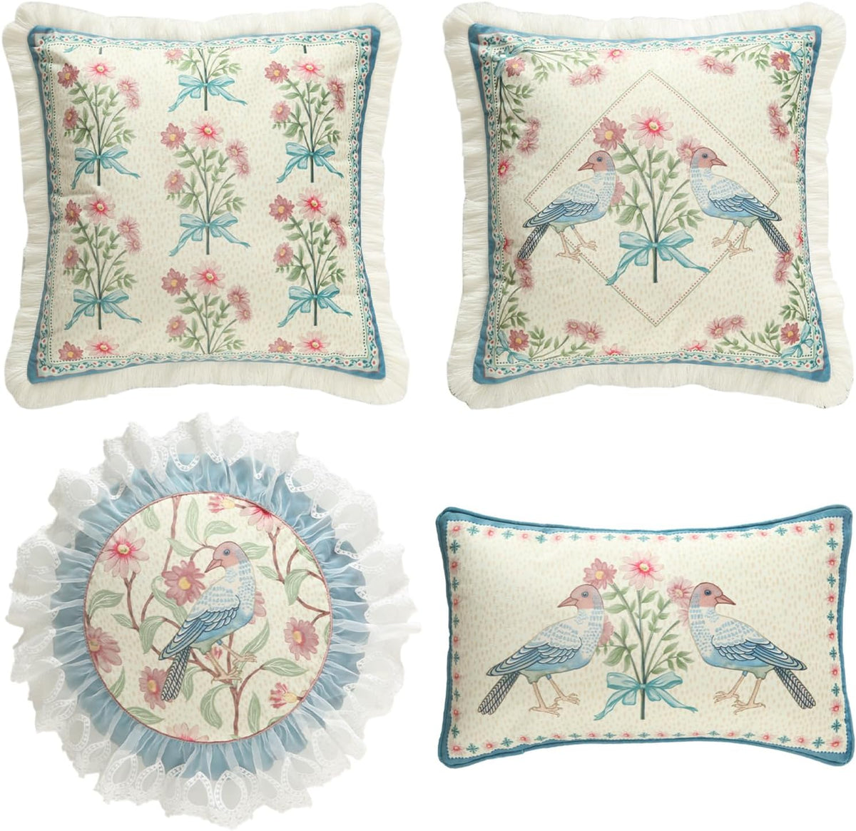 Designer French Velvet Throw Pillow Cover,Set of 4,-MontebourgABCE