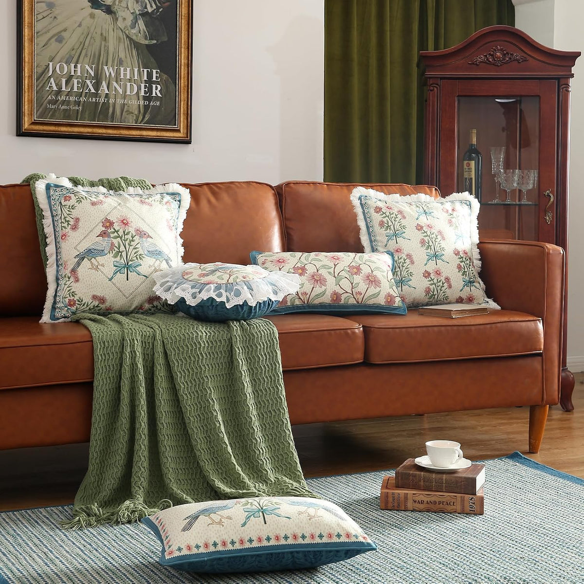 Designer French Velvet Throw Pillow Cover,Set of 4,-MontebourgABCE