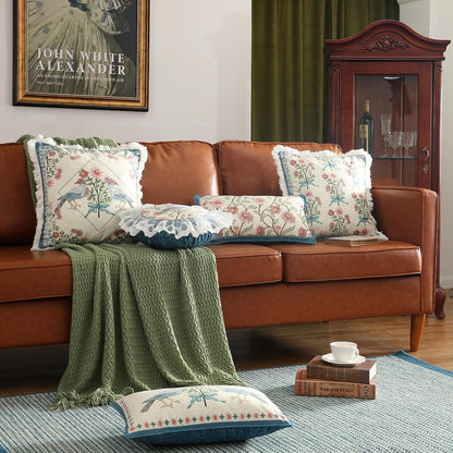Designer French Velvet Throw Pillow Cover,Set of 4,-MontebourgABCE